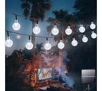 Lezonic Solar Fairy Lights, 12M/39Ft 100LED Solar String Lights Waterproof, 8 Modes Indoor/Outdoor Decorative Garden Lights for Home Patio Gazebo Yard Wedding Party Festival(Clear White)