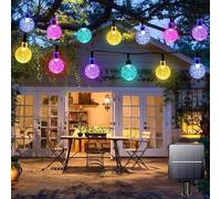 Lezonic Solar Fairy Lights Outdoor,100LED Solar Garden Lights Waterproof,8 Mode 12M/39Ft Indoor/Outdoor String Lights for Garden Patio Yard Home Party Wedding Festival Decoration(Multi-Coloured)