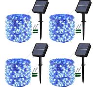 Lezonic Solar Fairy Lights Outdoor,4 Pack 12M/40Ft 120LED Solar String Lights with 8 Modes Waterproof Copper Wire Decorative Garden Light for Home, Yard, Party, Wedding, Patio (Blue)