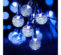 Lezonic Solar String Lights Outdoor, 30 LED 5M/16Ft Solar Garden Lights Waterproof 8 Modes Fairy Lights Indoor/Outdoor for Garden, Patio, Yard, Home, Wedding, Party Decoration(Blue)