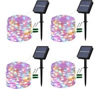 Lezonic Solar String Lights Outdoor, 4Pack Each 12M 120LED Solar Lights Outdoor Garden Waterproof,8 Modes Fairy Lights Decorative Lighting for Garden, Patio, Party, Wedding, Christmas (Multi-Coloured)