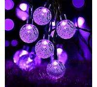 Lezonic Solar String Lights Outdoor, 50LED 7M/23Ft Solar Fairy Lights, 8 Modes Garden Lights Waterproof for Home Garden Patio Yard Porch Wedding Party Decorations(Purple)