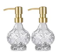 Lezoroqota Glass Soap Dispenser Bathroom Hand Soap Dispenser with Stainless Steel Pump Liquid Soap and Lotion Dispenser Vintage Soap Dispenser Set for Bathroom Kitchen