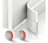 LEZQHB 2 Pack Self-Adhesive Door Draft Excluder Strips, 5CM*1M Weatherproof Soundproof Rubber Seal for Door Bottom, Energy-Saving Draught Stopper for House(White)