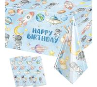 Lezty 3pcs Outer Space Party Tablecloths First Trip Around The Sun Solar System Disposable Table Cloth for Boy Birthday Decorations