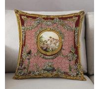 LEZUAHSH Cushion Cover,Pillow Cover Throw Pillow Case Decor Home Livingroom Couch Sofa,3-D ceiling painting in baroque style main hall gold ornaments and es angels white pigeons,20 x 20 in