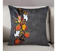 LEZUAHSH Cushion Cover,Pillow Cover Throw Pillow Case Decor Home Livingroom Couch Sofa,Beautiful and delicious ginger biscuits for Halloween on the background. Halloween gingerb,20 x 20 in