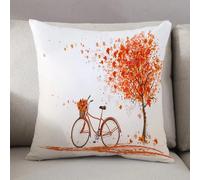 LEZUAHSH Cushion Cover,Pillow Cover Throw Pillow Case Decor Home Livingroom Couch Sofa,Bicycle, autumn tree with old aged bike and autumn tree,20 x 20 in