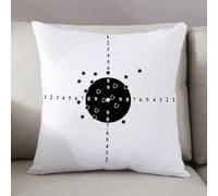 LEZUAHSH Cushion Cover,Pillow Cover Throw Pillow Case Decor Home Livingroom Couch Sofa,Black and White, Target Numbers and Bullet Holes Shooting Polygon Gun Training I,20 x 20 in