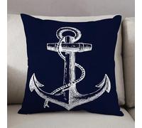 LEZUAHSH Cushion Cover,Pillow Cover Throw Pillow Case Decor Home Livingroom Couch Sofa,Black and white vintage illustration of an anchor on the dark background,20 x 20 in