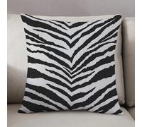 LEZUAHSH Cushion Cover,Pillow Cover Throw Pillow Case Decor Home Livingroom Couch Sofa,Black Zebra,12 x 12 in
