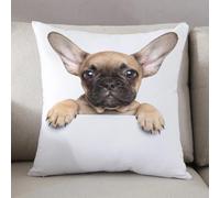LEZUAHSH Cushion Cover,Pillow Cover Throw Pillow Case Decor Home Livingroom Couch Sofa,Bulldog, Young Puppy with in Foreground Photo Best Friend,20 x 20 in