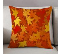 LEZUAHSH Cushion Cover,Pillow Cover Throw Pillow Case Decor Home Livingroom Couch Sofa,Burnt orange set, multicolored autumn maple leaves in unusual designs Natur,20 x 20 in