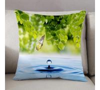 LEZUAHSH Cushion Cover,Pillow Cover Throw Pillow Case Decor Home Livingroom Couch Sofa,Butterflies, flying butterfly with exotic leaves and water drops Pure nature Kun,20 x 20 in