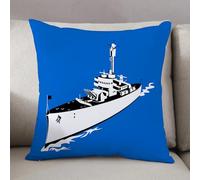 LEZUAHSH Cushion Cover,Pillow Cover Throw Pillow Case Decor Home Livingroom Couch Sofa,Cartoon, Animation on the theme of the sea, warship, warship, boat,20 x 20 in