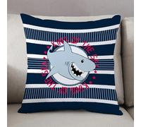 LEZUAHSH Cushion Cover,Pillow Cover Throw Pillow Case Decor Home Livingroom Couch Sofa,cartoon shark vector design king of the sea T-shirt design for kids vector illustration,20 x 20 in