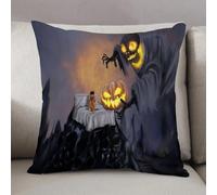 LEZUAHSH Cushion Cover,Pillow Cover Throw Pillow Case Decor Home Livingroom Couch Sofa,Children have nightmares on Halloween night.digital paining,20 x 20 in