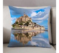 LEZUAHSH Cushion Cover,Pillow Cover Throw Pillow Case Decor Home Livingroom Couch Sofa,Chillon Castle Switzerland Famous Scenic Medieval Castle Lake Geneva Rock Alps Architectur,20 x 20 in