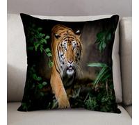 LEZUAHSH Cushion Cover,Pillow Cover Throw Pillow Case Decor Home Livingroom Couch Sofa,Close Up Portraits of Bengal Tiger.,20 x 20 in