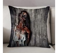 LEZUAHSH Cushion Cover,Pillow Cover Throw Pillow Case Decor Home Livingroom Couch Sofa,close up portrait of young sexy beautiful girl with colorful face painting. Halloween prof,20 x 20 in