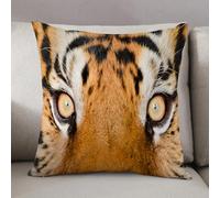 LEZUAHSH Cushion Cover,Pillow Cover Throw Pillow Case Decor Home Livingroom Couch Sofa,Close up Tiger Eyes Hunter Look Feline Camouflage Coat Animal with Shaded Colors Phd Anti,20 x 20 in