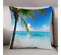 LEZUAHSH Cushion Cover,Pillow Cover Throw Pillow Case Decor Home Livingroom Couch Sofa,Coconut Palm tree on white sandy beach in Punta Cana Dominican Republic. Vacation holidays,20 x 20 in
