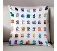 LEZUAHSH Cushion Cover,Pillow Cover Throw Pillow Case Decor Home Livingroom Couch Sofa,Collection set of semi-precious gemstones stones and minerals isolated on white background,20 x 20 in