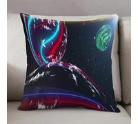 LEZUAHSH Cushion Cover,Pillow Cover Throw Pillow Case Decor Home Livingroom Couch Sofa,Computer generated colorful cosmic landscape. Futuristic space with neon planets on a star,20 x 20 in