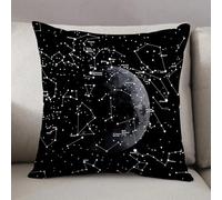 LEZUAHSH Cushion Cover,Pillow Cover Throw Pillow Case Decor Home Livingroom Couch Sofa,Constellation of the Moon Astronomy in Black and White,20 x 20 in