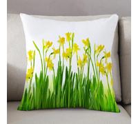 LEZUAHSH Cushion Cover,Pillow Cover Throw Pillow Case Decor Home Livingroom Couch Sofa,Daffodil Decor,Narcissus and Daffodil Bunch April Flowers Field Seeds Natural Decorating P,20 x 20 in