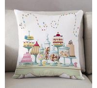 LEZUAHSH Cushion Cover,Pillow Cover Throw Pillow Case Decor Home Livingroom Couch Sofa,Different cakes and glass jars with candies set on the old-fashioned table. All objects ar,20 x 20 in