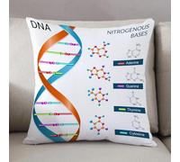 LEZUAHSH Cushion Cover,Pillow Cover Throw Pillow Case Decor Home Livingroom Couch Sofa,Dna bases chemistry biochemistry and biotechnology science symbol p vector illustration,20 x 20 in