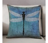 LEZUAHSH Cushion Cover,Pillow Cover Throw Pillow Case Decor Home Livingroom Couch Sofa,Dragonfly,Grunge Vintage Old Backdrop and Dragonfly Bug Ombre Image (2),20 x 20 in