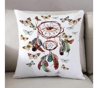LEZUAHSH Cushion Cover,Pillow Cover Throw Pillow Case Decor Home Livingroom Couch Sofa,Dream catcher with feathers and all seeing eye. Watercolor ethnic dreamcatcher and butterf,20 x 20 in