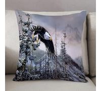 LEZUAHSH Cushion Cover,Pillow Cover Throw Pillow Case Decor Home Livingroom Couch Sofa,Eagle Bird flying,20 x 20 in