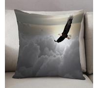 LEZUAHSH Cushion Cover,Pillow Cover Throw Pillow Case Decor Home Livingroom Couch Sofa,Eagle, majestic creature flying above clouds. Freedom. Democracy and freedom,20 x 20 in