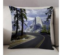 LEZUAHSH Cushion Cover,Pillow Cover Throw Pillow Case Decor Home Livingroom Couch Sofa,El Capitan USA Yosemite national park road trip,20 x 20 in