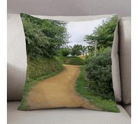 LEZUAHSH Cushion Cover,Pillow Cover Throw Pillow Case Decor Home Livingroom Couch Sofa,Elven path in the forest of Hobbit Land in Shire New Zealand Movie Set Image,20 x 20 in