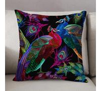 LEZUAHSH Cushion Cover,Pillow Cover Throw Pillow Case Decor Home Livingroom Couch Sofa,Embroidery peacocks tropical birds seamless pattern. Fashionable template for design of cl,20 x 20 in