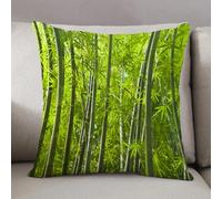 LEZUAHSH Cushion Cover,Pillow Cover Throw Pillow Case Decor Home Livingroom Couch Sofa,Exotic Tropical Bamboo Forest with Fresh Color Asian Nature Wild Trees and Leaves,20 x 20 in