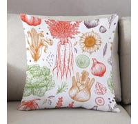 LEZUAHSH Cushion Cover,Pillow Cover Throw Pillow Case Decor Home Livingroom Couch Sofa,Farm Vegetables Carrot Onion Corn Garlic Sunflower Salad,20 x 20 in