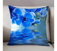 LEZUAHSH Cushion Cover,Pillow Cover Throw Pillow Case Decor Home Livingroom Couch Sofa,Floral decor, orchids asian natural flowers reflections on water for spring time relaxing,20 x 20 in