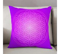 LEZUAHSH Cushion Cover,Pillow Cover Throw Pillow Case Decor Home Livingroom Couch Sofa,Flower of life in vibrant psychedelic tones Love Soul Kitsch Artisti,20 x 20 in