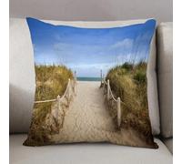 LEZUAHSH Cushion Cover,Pillow Cover Throw Pillow Case Decor Home Livingroom Couch Sofa,Footpath through dunes to the beach and old wooden pier Baltic See Germany,20 x 20 in