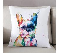 LEZUAHSH Cushion Cover,Pillow Cover Throw Pillow Case Decor Home Livingroom Couch Sofa,French bulldog. Original watercolor illustration of a dog.,20 x 20 in