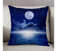 LEZUAHSH Cushion Cover,Pillow Cover Throw Pillow Case Decor Home Livingroom Couch Sofa,Full moon in night sky with falling stars and mysterious glowing horizon. Elements of this,20 x 20 in