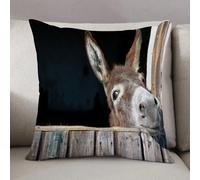 LEZUAHSH Cushion Cover,Pillow Cover Throw Pillow Case Decor Home Livingroom Couch Sofa,Funny Donkey,20 x 20 in