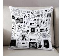 LEZUAHSH Cushion Cover,Pillow Cover Throw Pillow Case Decor Home Livingroom Couch Sofa,Gaming streaming doodle. Game gadgets gamer equipment and cyber sport games controllers se,20 x 20 in
