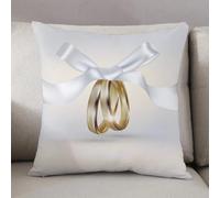 LEZUAHSH Cushion Cover,Pillow Cover Throw Pillow Case Decor Home Livingroom Couch Sofa,golden wedding rings with ribbonraster version,20 x 20 in
