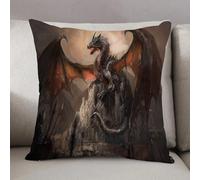 LEZUAHSH Cushion Cover,Pillow Cover Throw Pillow Case Decor Home Livingroom Couch Sofa,Gorgeous fantasy red dragon art - digital illustration,20 x 20 in